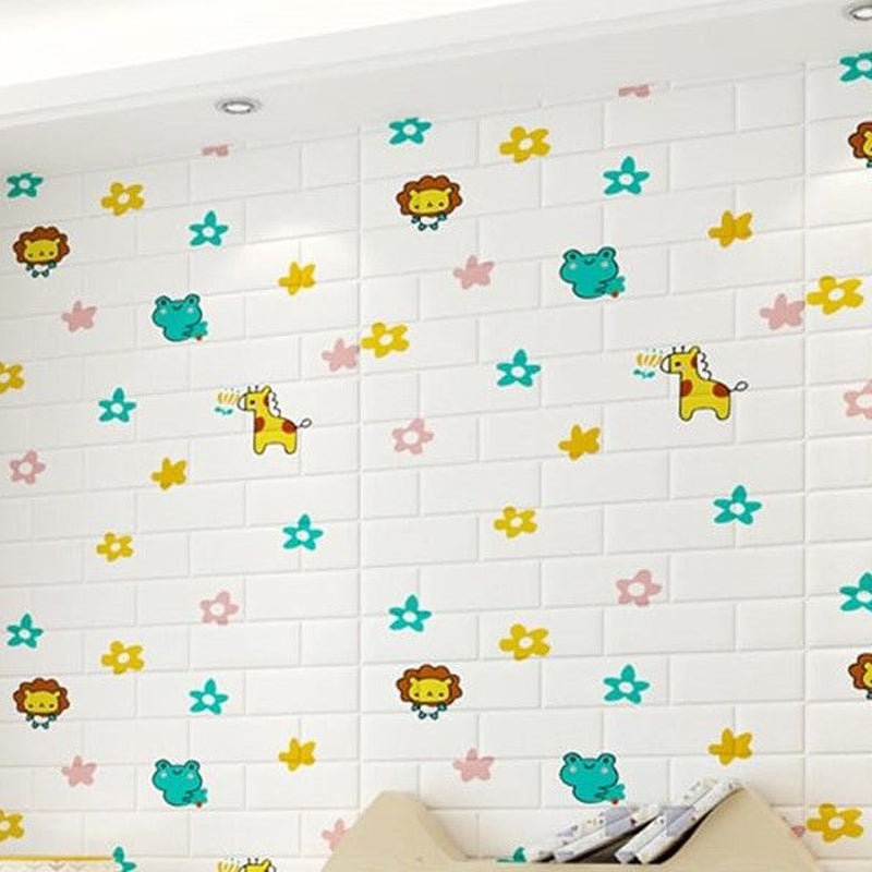 Pack de 10 Panneaux Muraux 3D Effet Brique Animaux Kids