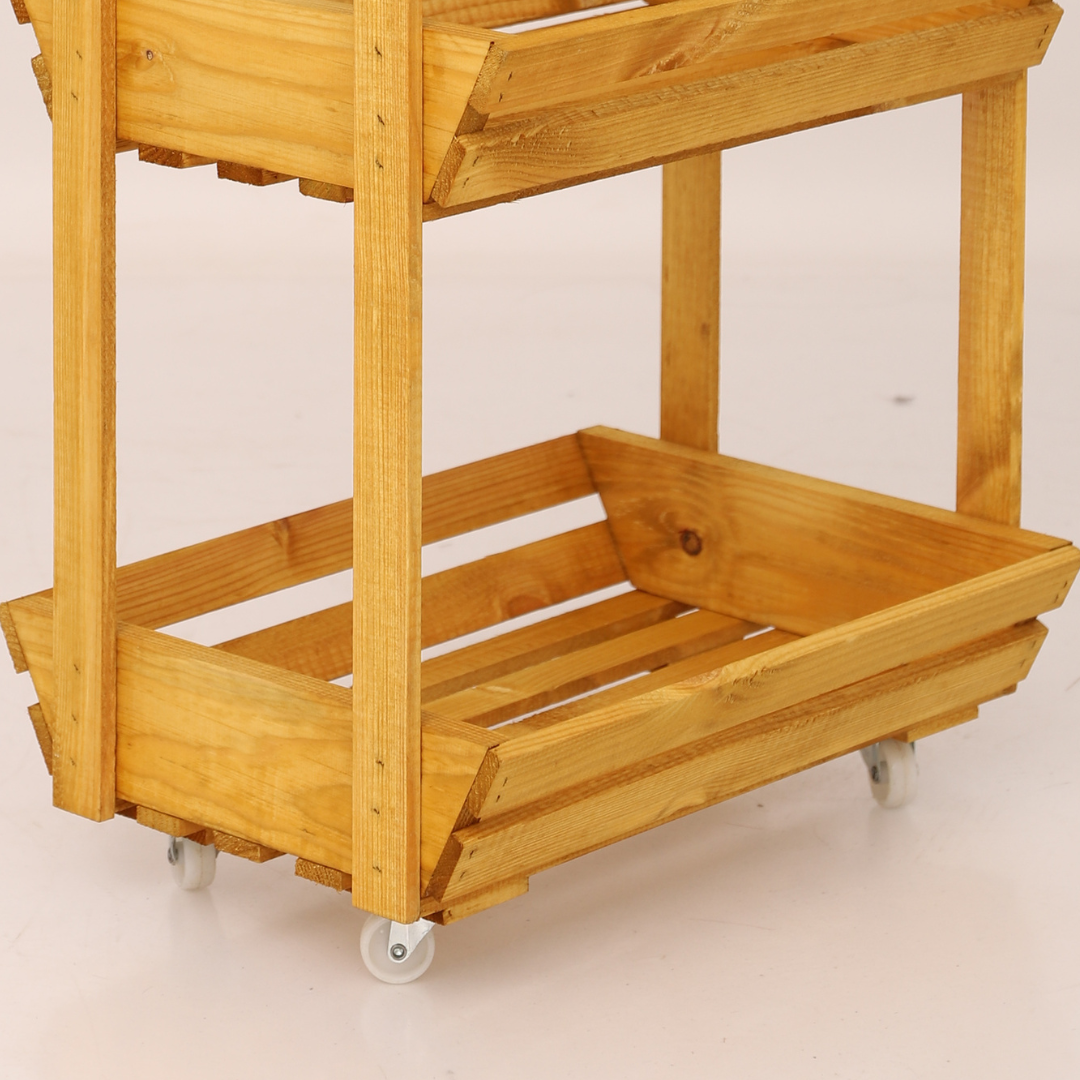 Meuble de Rangement en Bois Naturel Mobile - 4 Étagères Pratiques (Modèle 2)