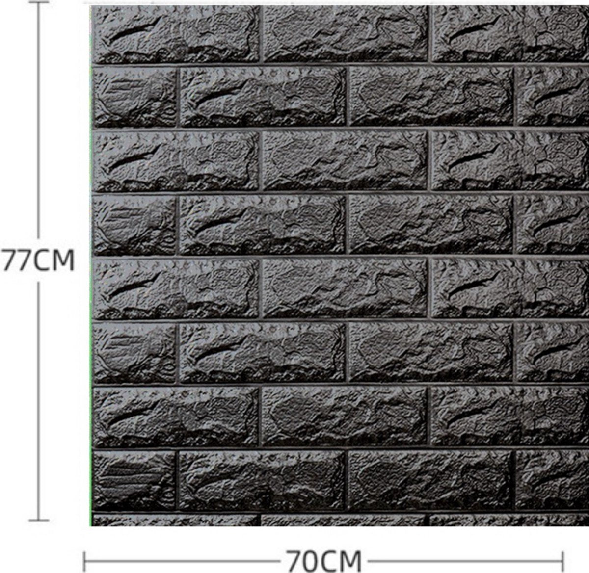 Pack de 10 Panneaux Muraux 3D Effet Brique Noir