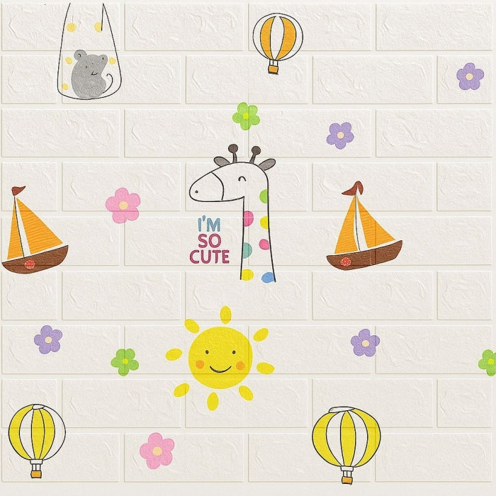Pack de 10 Panneaux Muraux 3D Effet Brique Effet Cute Kids