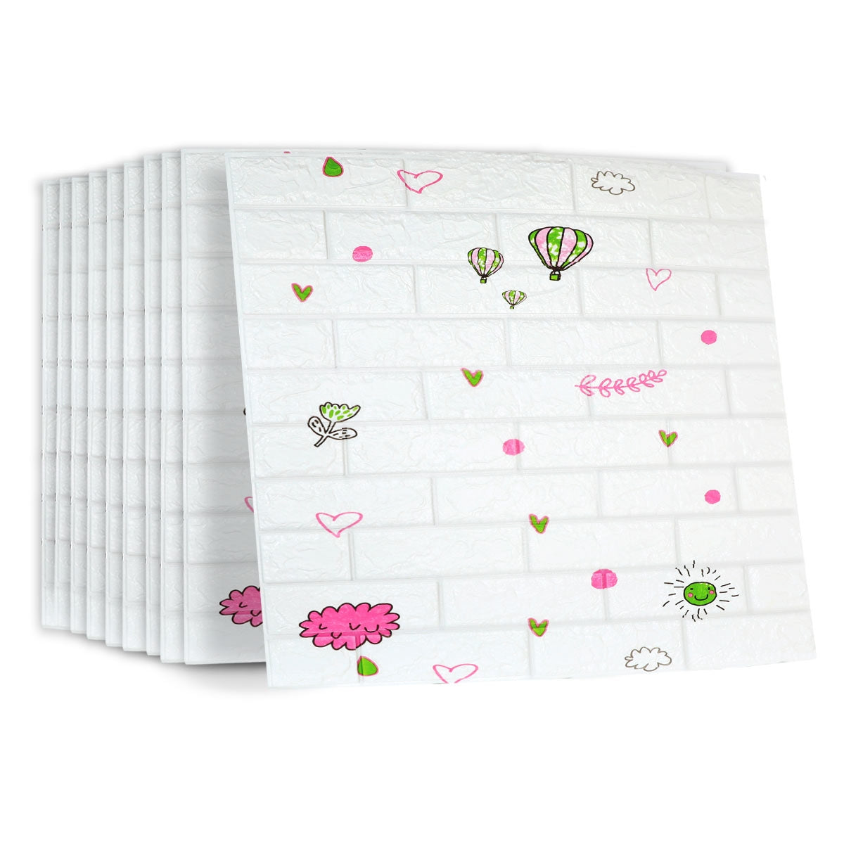 Pack de 10 Panneaux Muraux 3D Effet Brique Ballon
