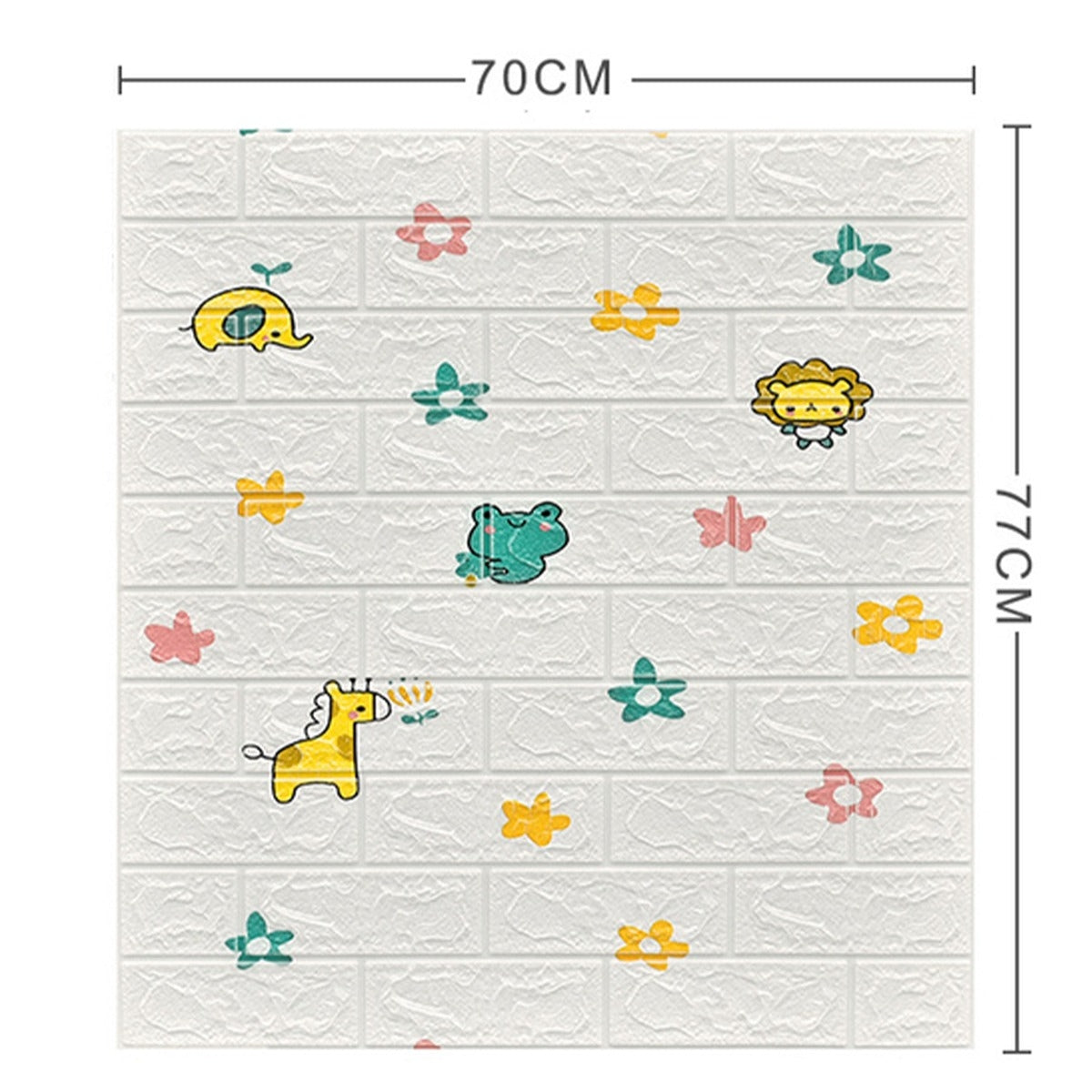 Pack de 10 Panneaux Muraux 3D Effet Brique Animaux Kids