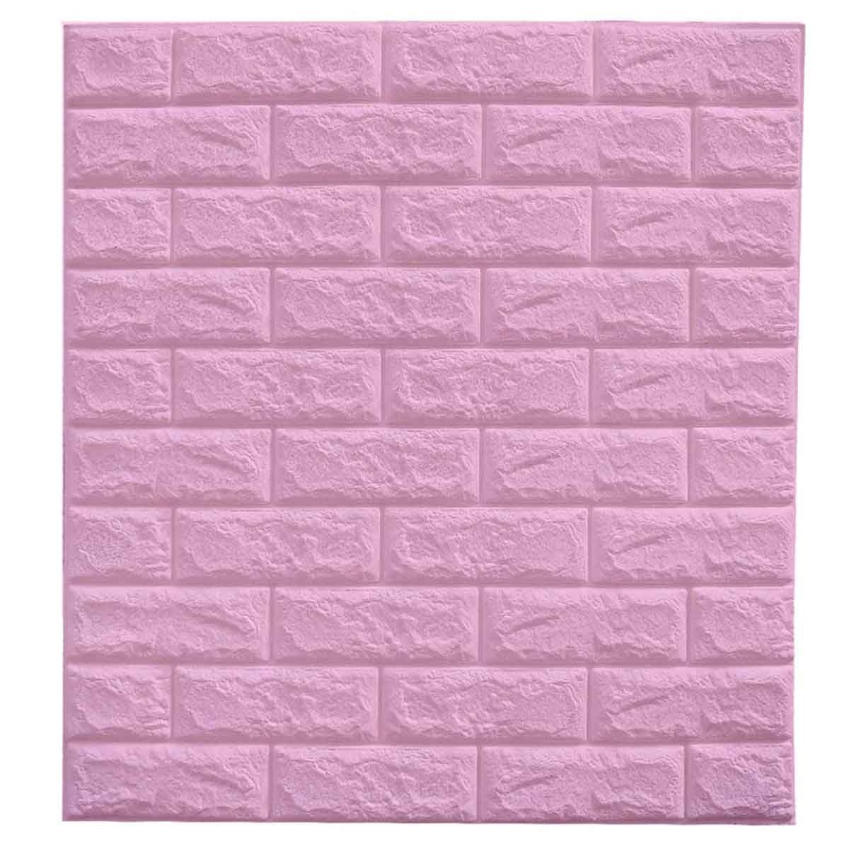 Pack de 10 Panneaux Muraux 3D Effet Brique Rose