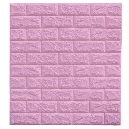 Pack de 10 Panneaux Muraux 3D Effet Brique Rose