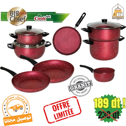 Batterie de Cuisine Cook’art Granite : 11 Pièces ✅ en Promo 🔥