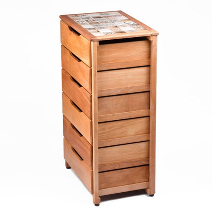 Chiffonnier - Commode caisson - Meuble de rangement en bois d'hêtre naturel (Blenz)