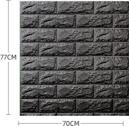 Pack de 10 Panneaux Muraux 3D Effet Brique Noir