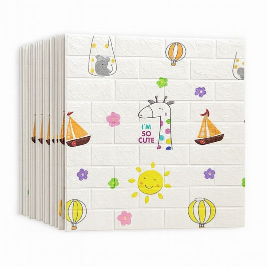 Pack de 10 Panneaux Muraux 3D Effet Brique Effet Cute Kids