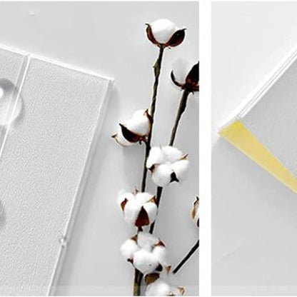 Pack de 10 Panneaux Muraux 3D Adhésifs Anti-Humidité – 77×70 cm – Blanc Motif Rainuré