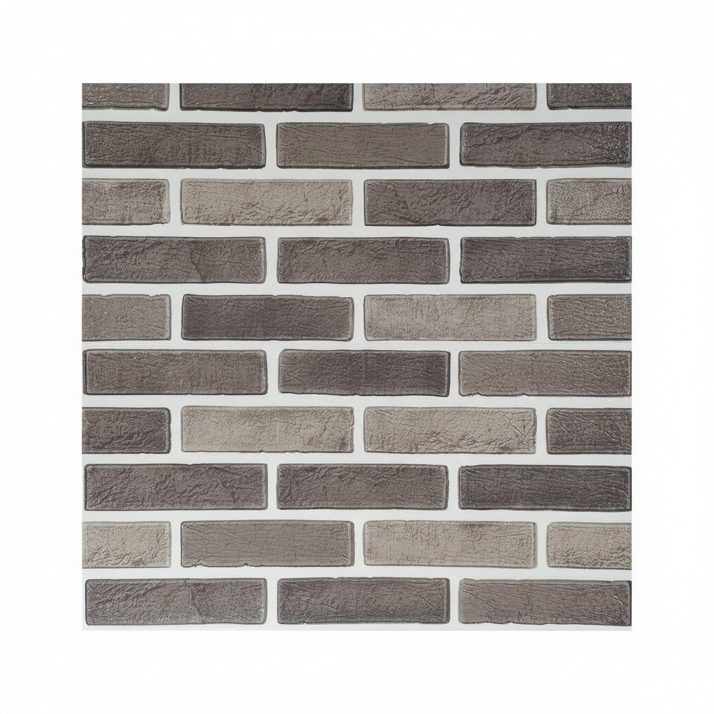 Pack de 10 Panneaux Muraux 3D Adhésifs Anti-Humidité Dark avec Bordure Blanc  5MM