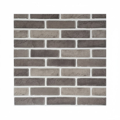 Pack de 10 Panneaux Muraux 3D Adhésifs Anti-Humidité Dark avec Bordure Blanc  5MM