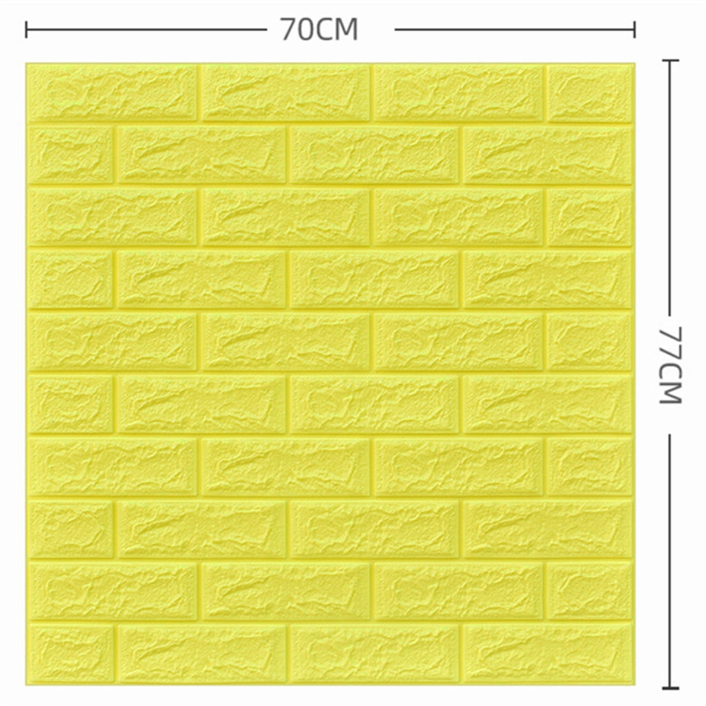 Pack de 10 Panneaux Muraux 3D Effet Brique  Jaune Citron