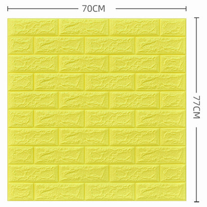 Pack de 10 Panneaux Muraux 3D Effet Brique  Jaune Citron