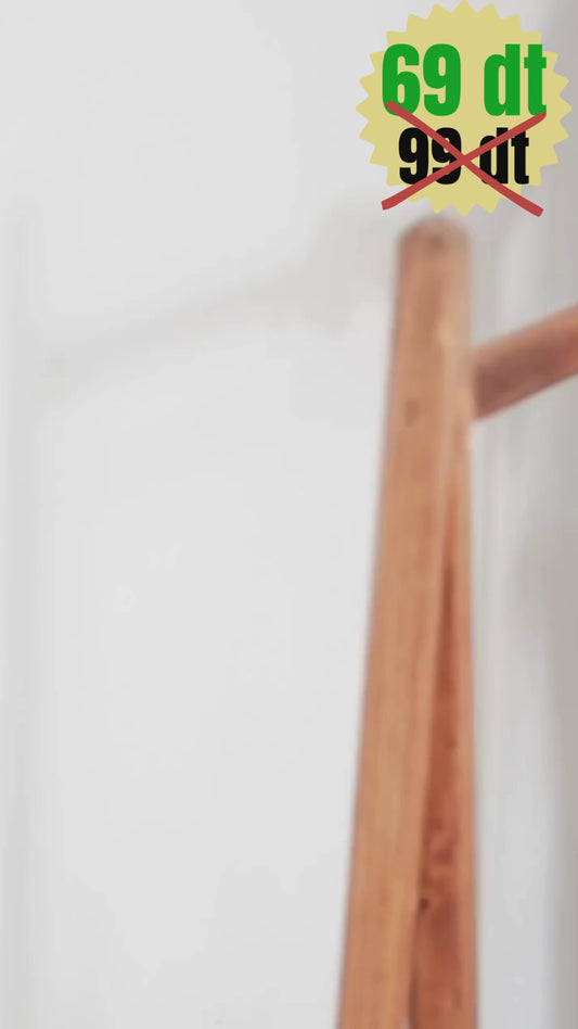 Porte-vêtements avec étagère de rangement en bois